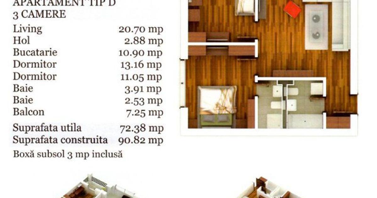 Apartament decomandat cu 3 camere în zona Gării, Brașov
