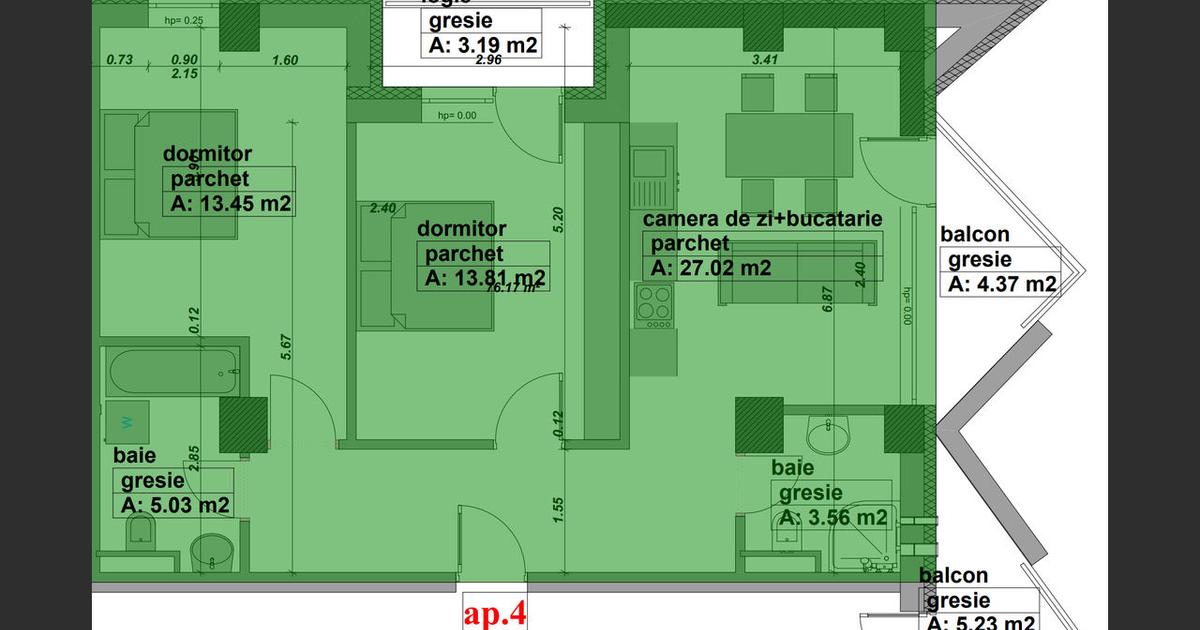 Apartament decomandat cu 3 camere în zona Central, Baia Mare