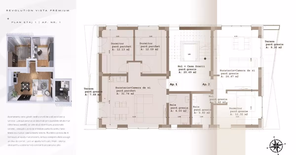Apartament decomandat cu 2 camere în zona Republicii, Baia Mare