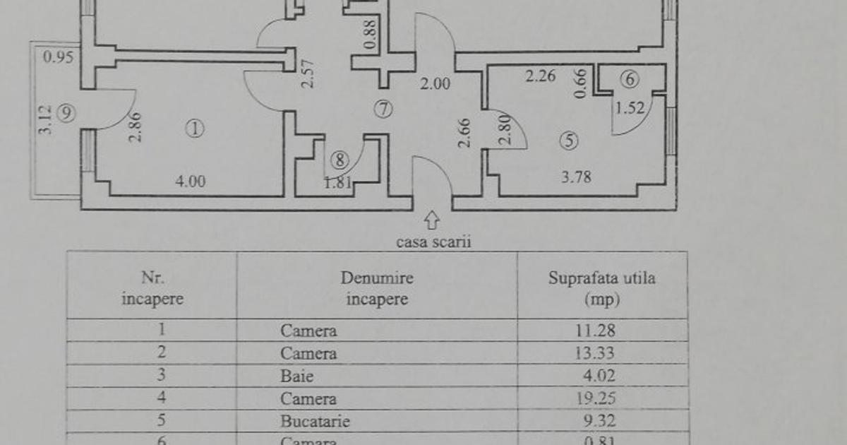 Apartament decomandat cu 3 camere în zona Călărași, Brăila