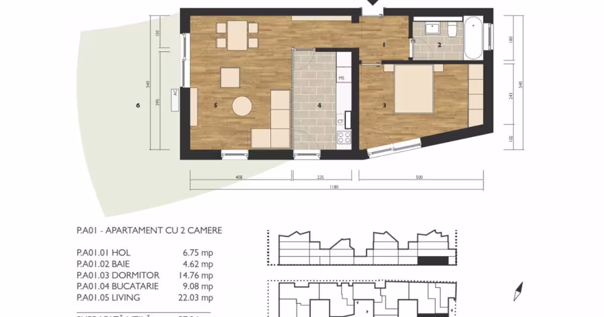 Apartament decomandat cu 2 camere în zona Brașovul Vechi, Brașov