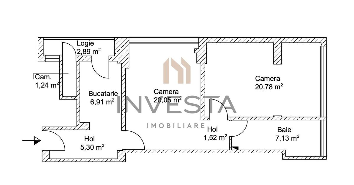 Apartament semidecomandat cu 2 camere în zona Central, Cluj-Napoca