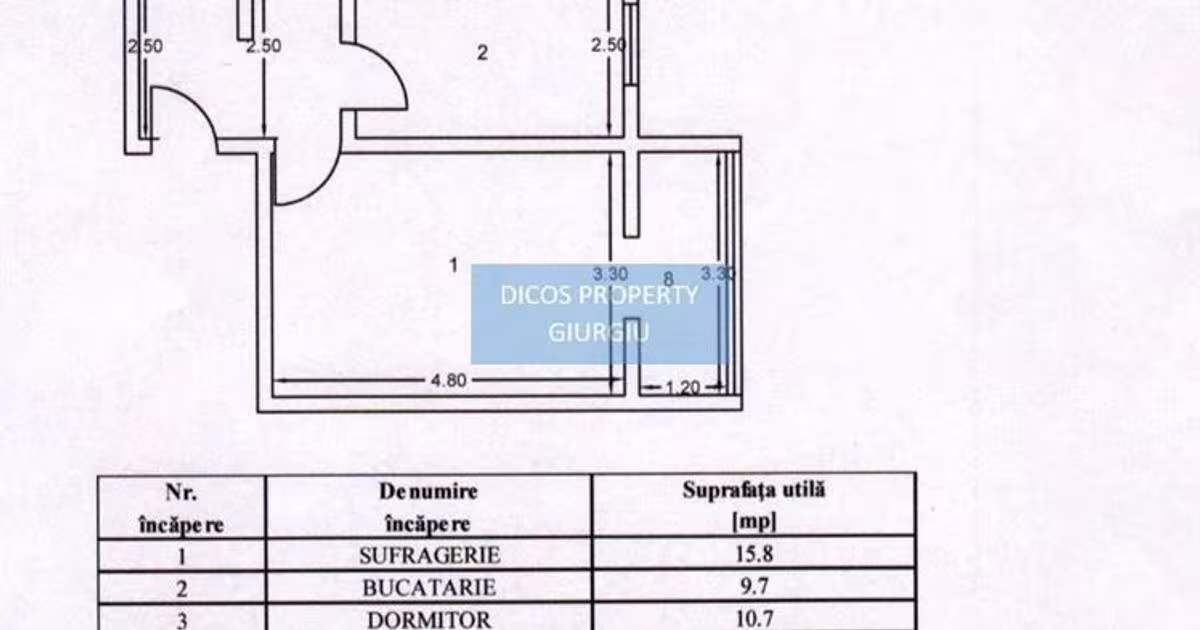 Apartament decomandat cu 3 camere în zona Vest, Giurgiu