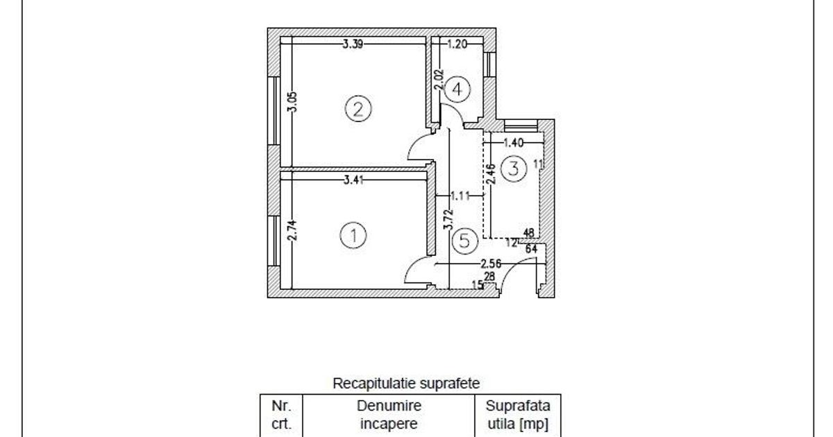 Apartament cu 2 camere în zona Central, Hunedoara