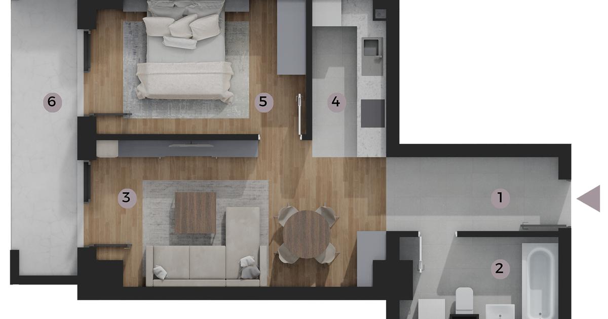 Apartament semidecomandat cu 2 camere în zona Aeroport, Iași