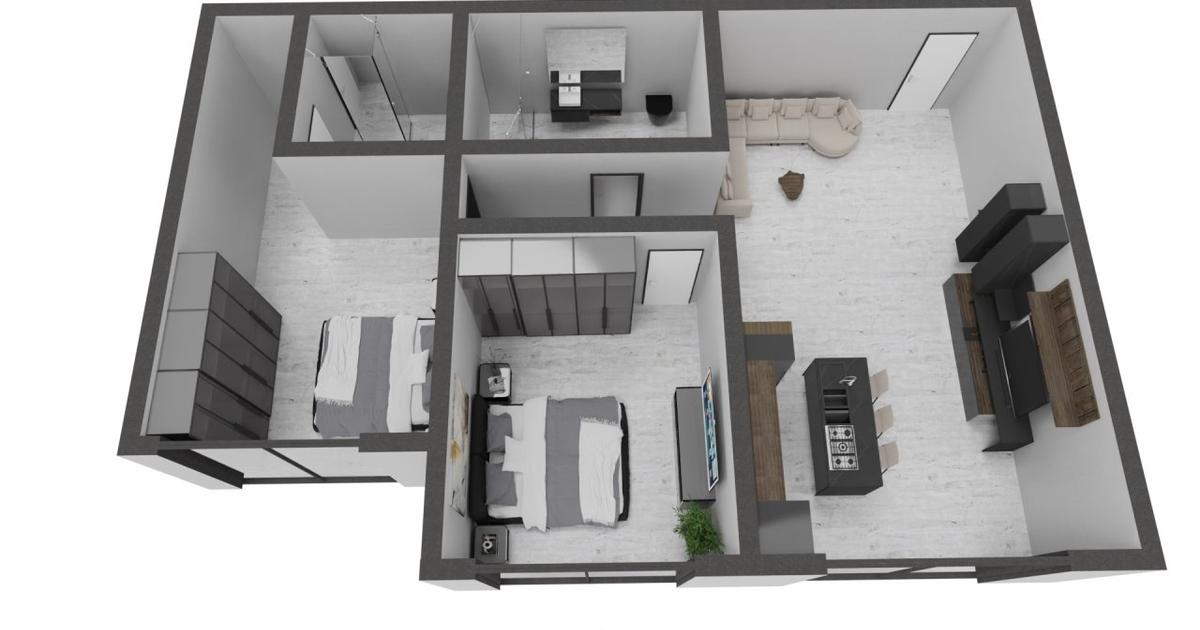 Apartament semidecomandat cu 2 camere în zona Nord, Mamaia-Sat