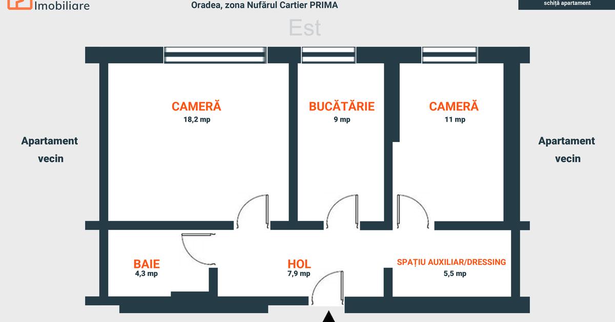 Apartament decomandat cu 2 camere în zona Nufărul, Oradea