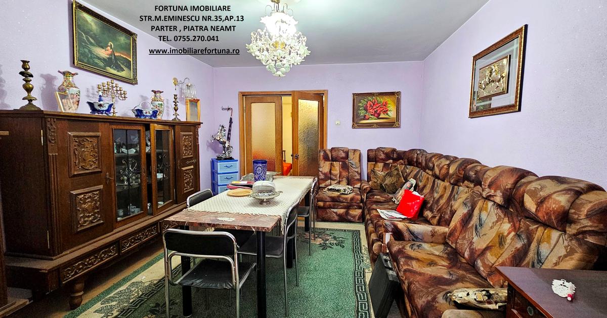 Apartament semidecomandat cu 4 camere în zona Mărăței, Piatra-Neamț