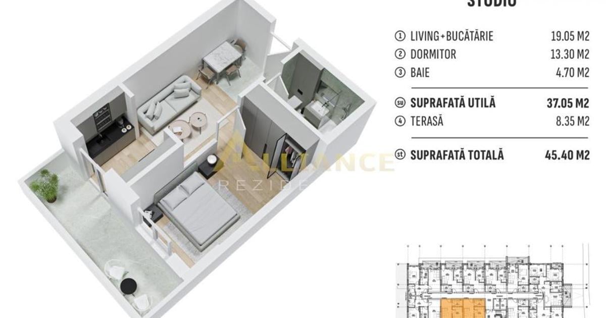 Apartament nedecomandat cu 2 camere în zona Central, Popești-Leordeni