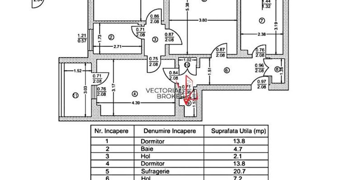 Apartament circular cu 3 camere în zona Obor, Sector 2