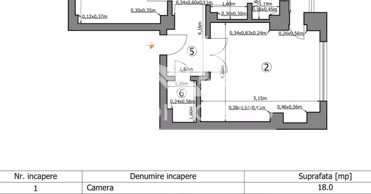 Apartament semidecomandat cu 2 camere în zona Unirii, Sector 3