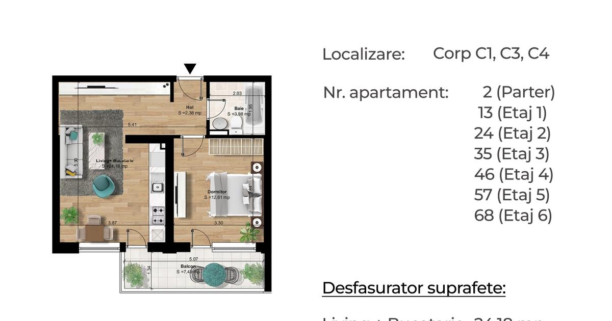 Apartament decomandat cu 2 camere în zona Berceni, Sector 4