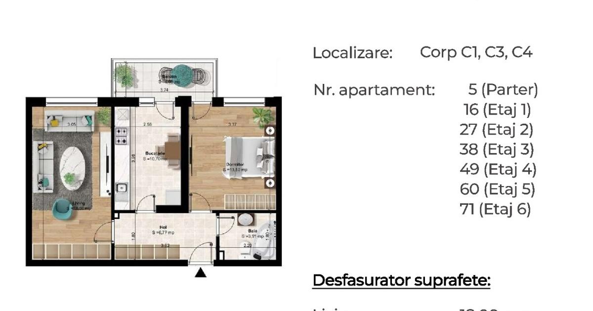 Apartament decomandat cu 2 camere în zona Berceni, Sector 4