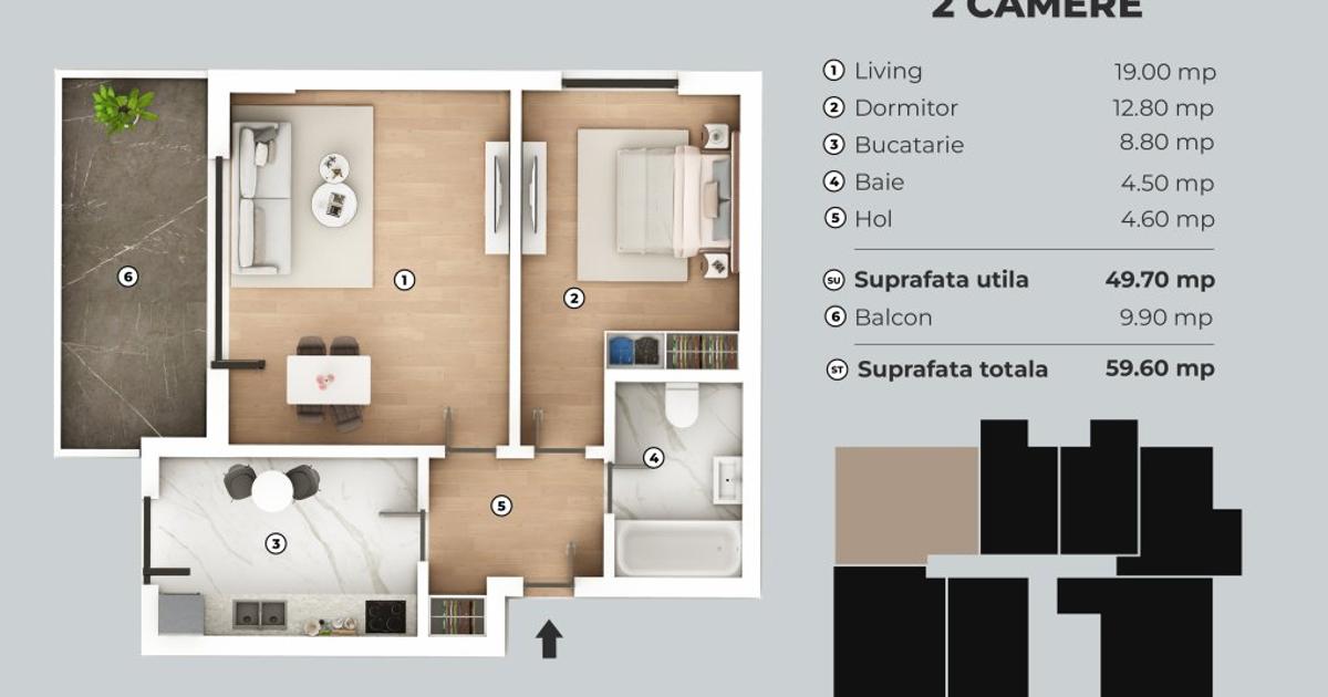 Apartament decomandat cu 2 camere în zona Berceni, Sector 4