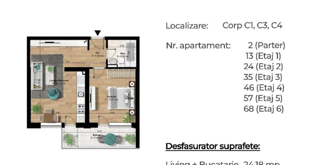 Apartament decomandat cu 2 camere în zona Berceni, Sector 4
