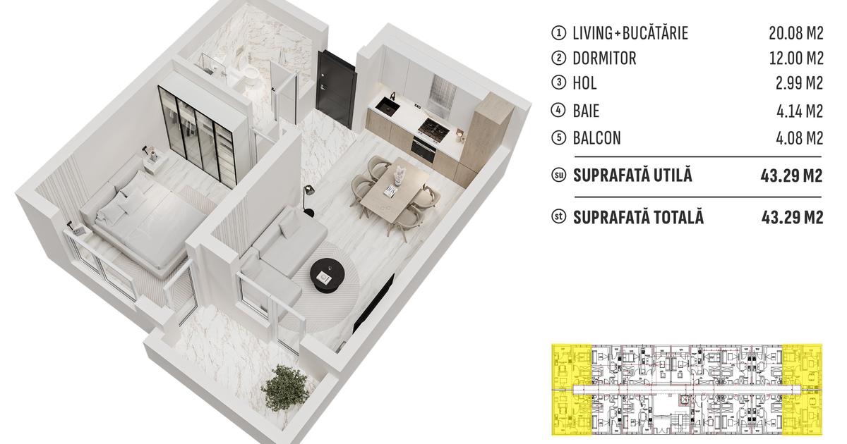 Apartament decomandat cu 2 camere în zona Militari, Sector 6