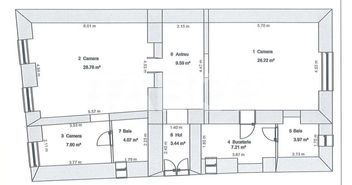 Apartament decomandat cu 2 camere în zona Ultracentral, Sibiu