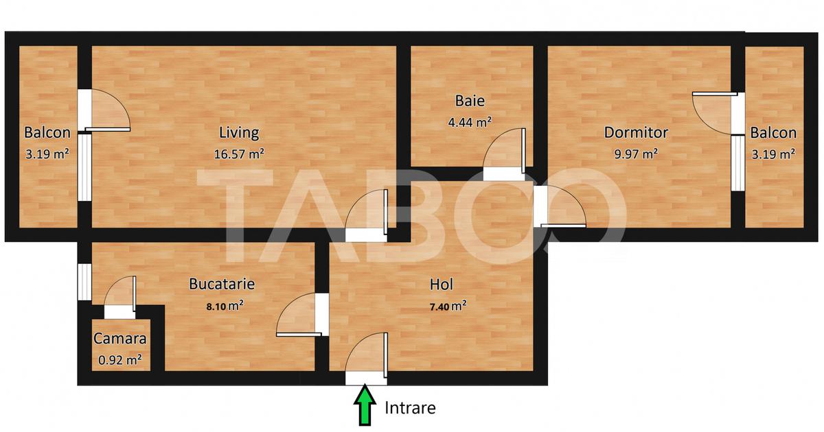 Apartament decomandat cu 2 camere în zona Valea Aurie, Sibiu