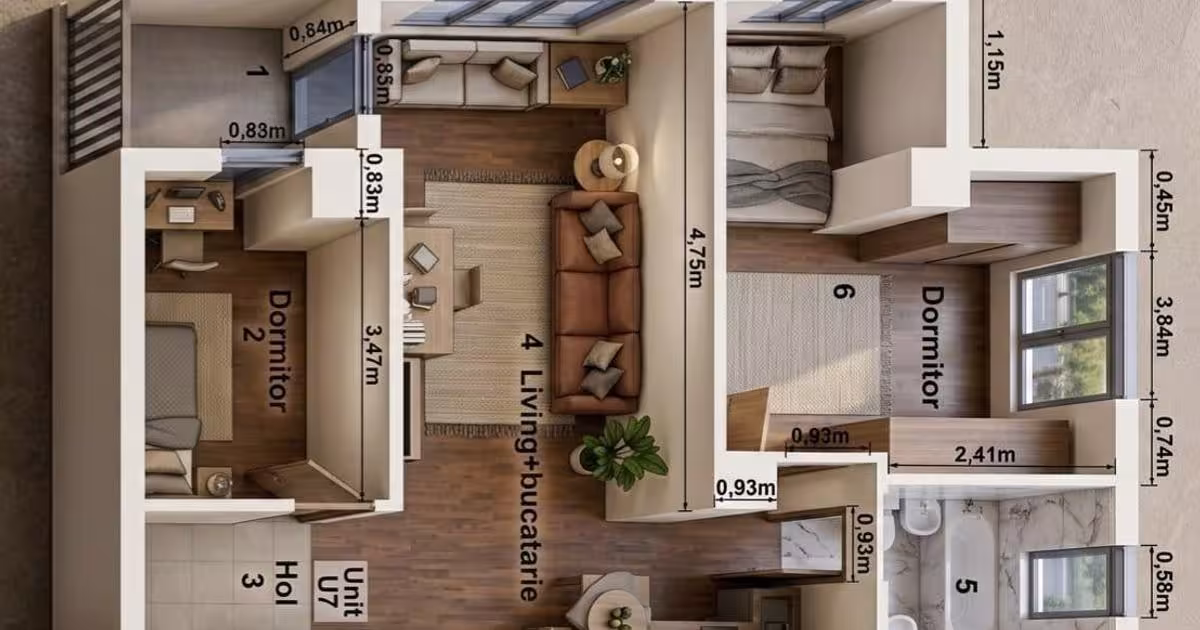 Apartament semidecomandat cu 3 camere în zona Ițcani, Suceava