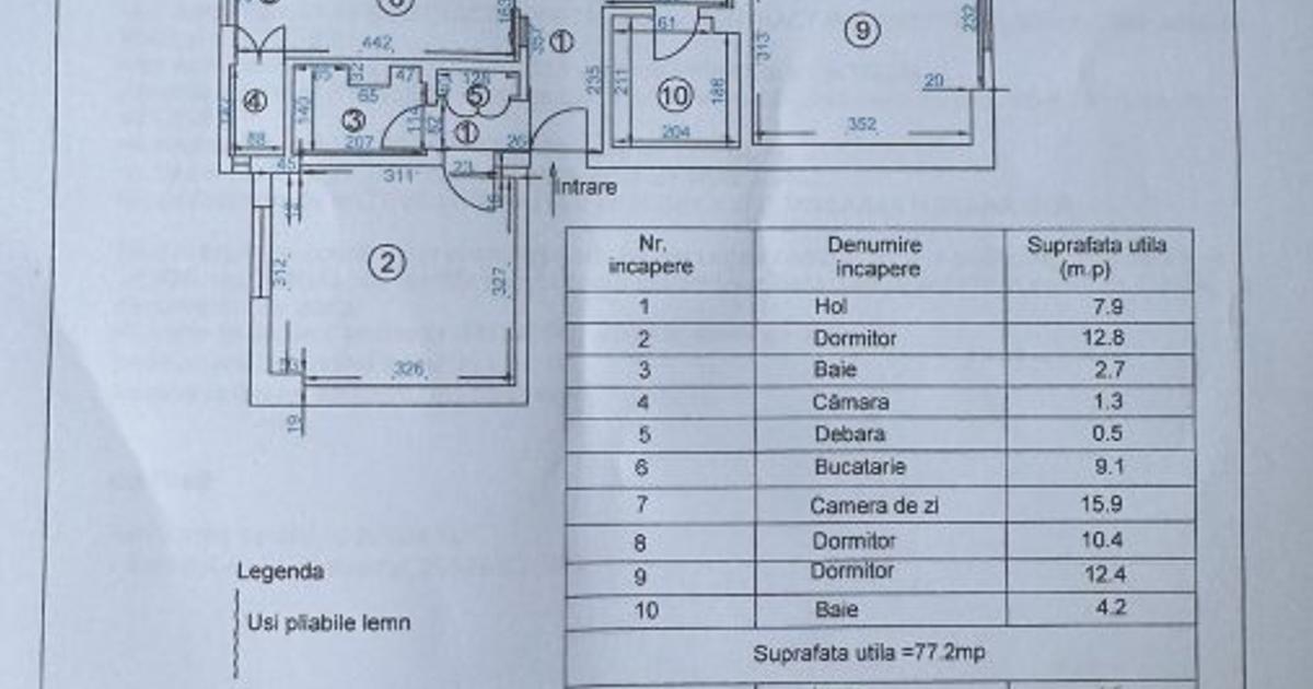 Apartament decomandat cu 4 camere în zona Central, Târgu Jiu