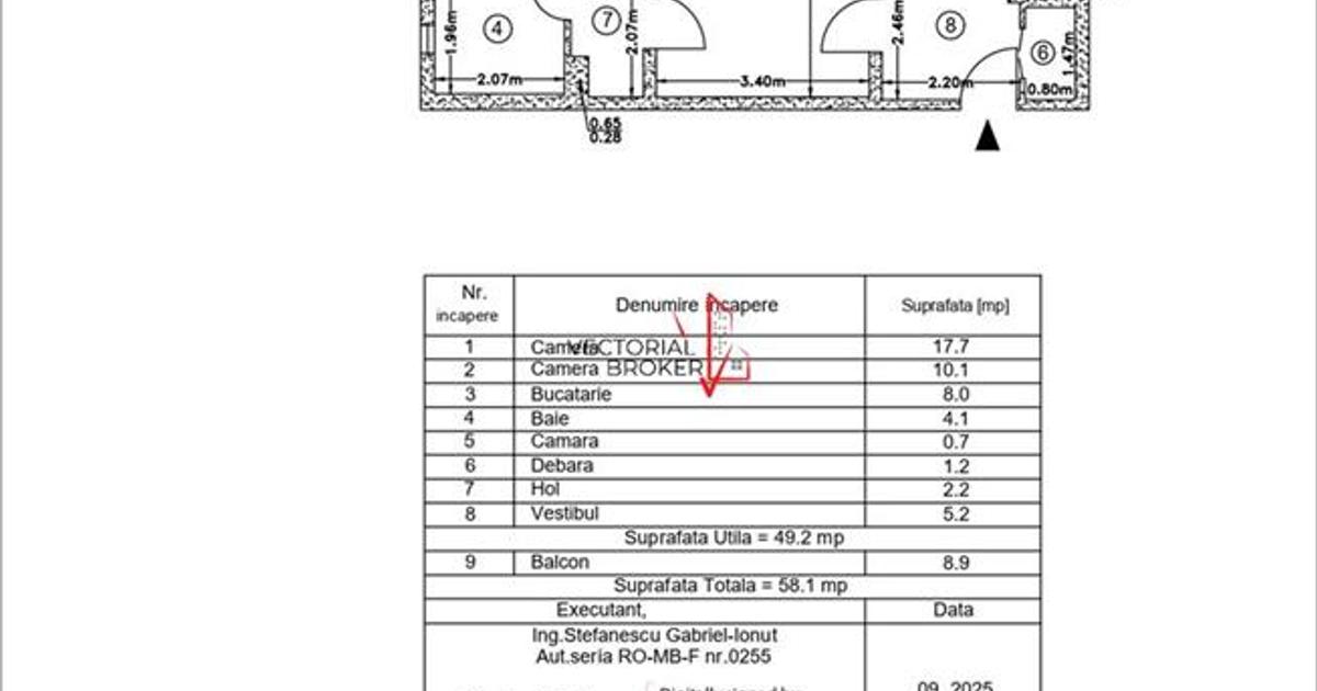Apartament semidecomandat cu 2 camere în zona Central, Ultracentral