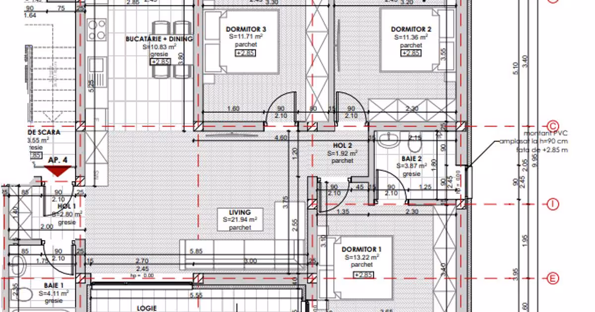 Apartament decomandat cu 4 camere în zona Central, Zalău