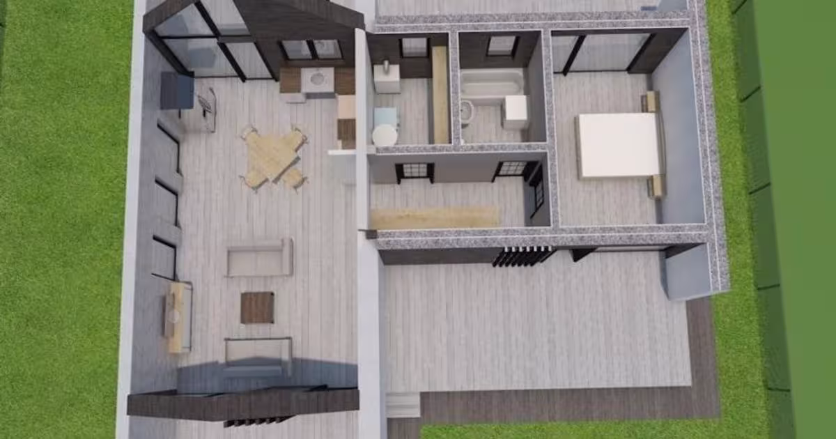 Casă individuală 75 mp cu 2 camere în Tărtășești