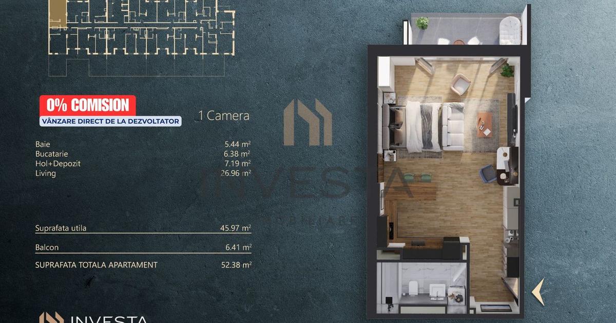 Garsonieră semidecomandată în zona Iris, Cluj-Napoca