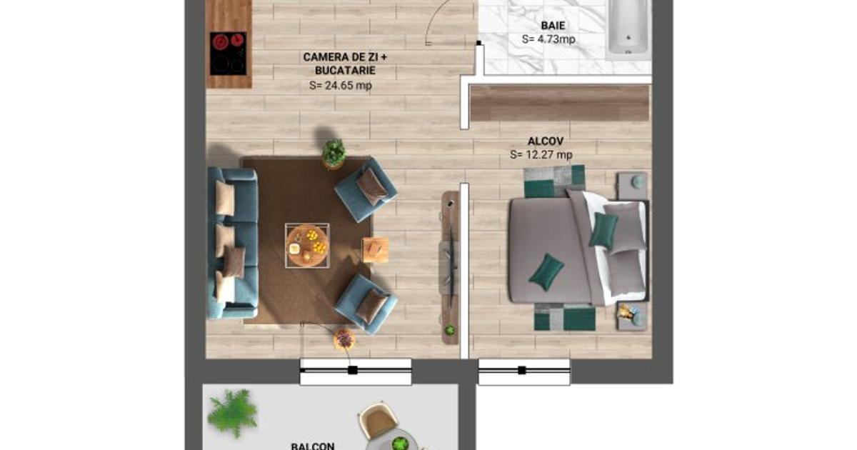 Garsonieră 43.2 mp în zona Nord, Sector 1