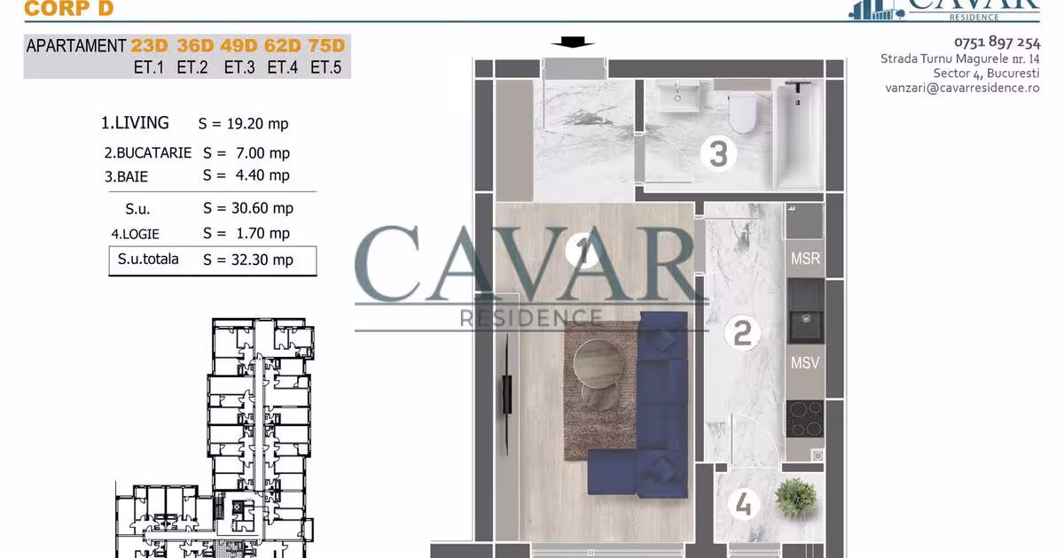 Garsonieră decomandată în zona Brâncoveanu, Sector 4