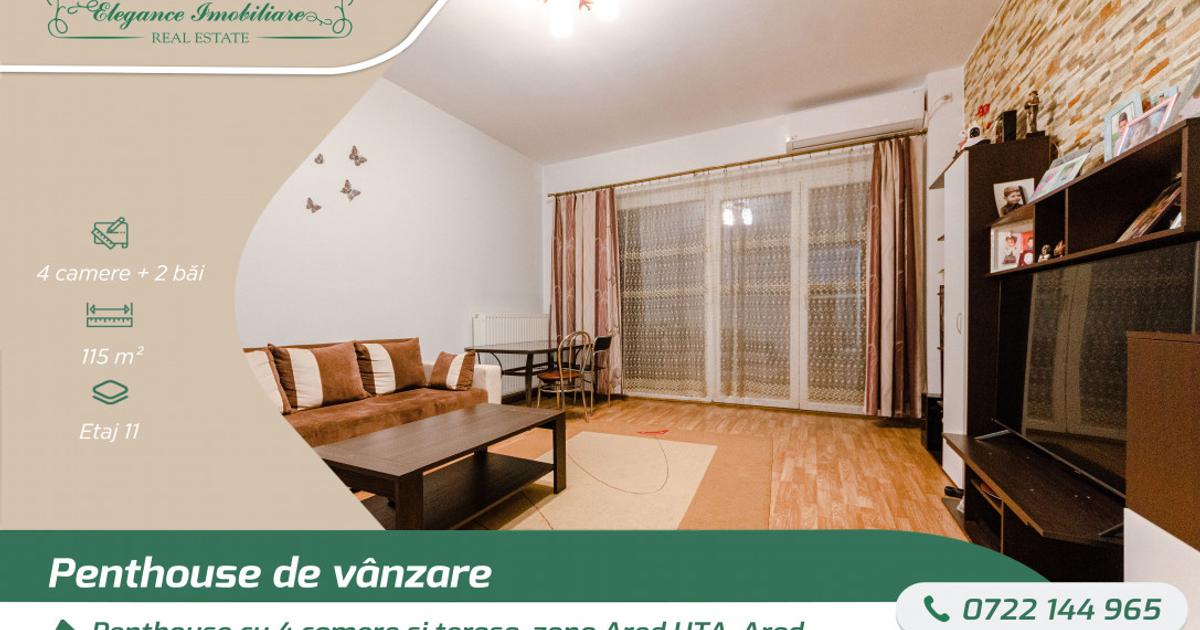 Penthouse decomandat cu 4 camere în zona UTA, Arad