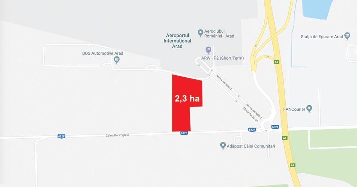 Teren agricol intravilan de 22300 mp, în zona 3 Insule, Arad