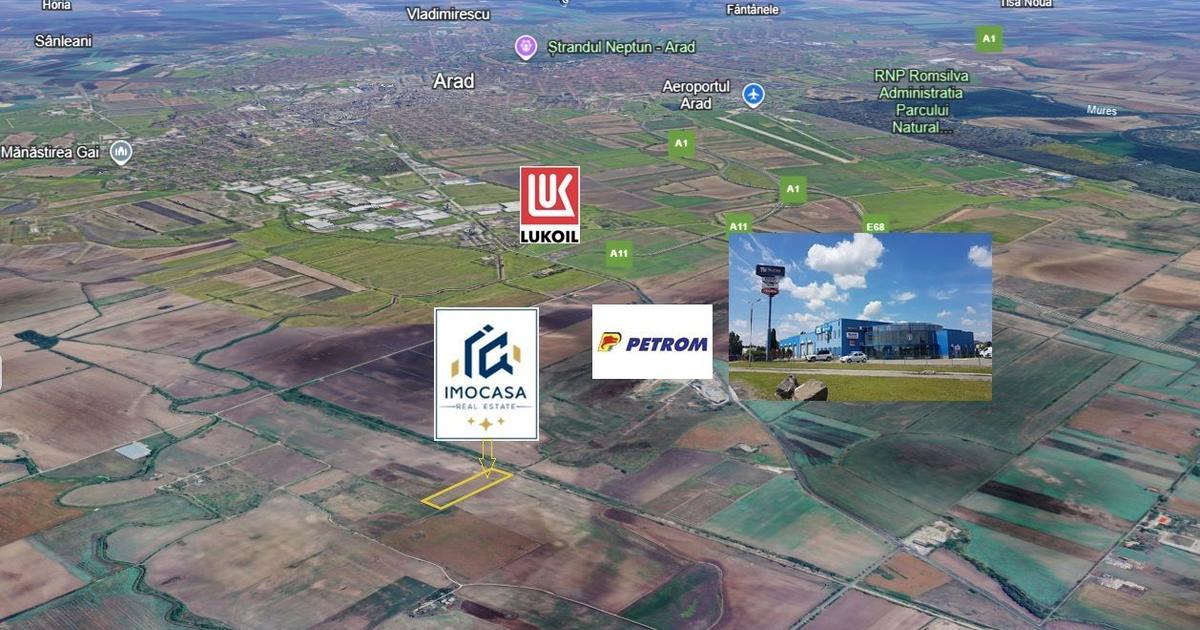 Teren agricol extravilan de 20000 mp, în zona Exterior Nord, Arad