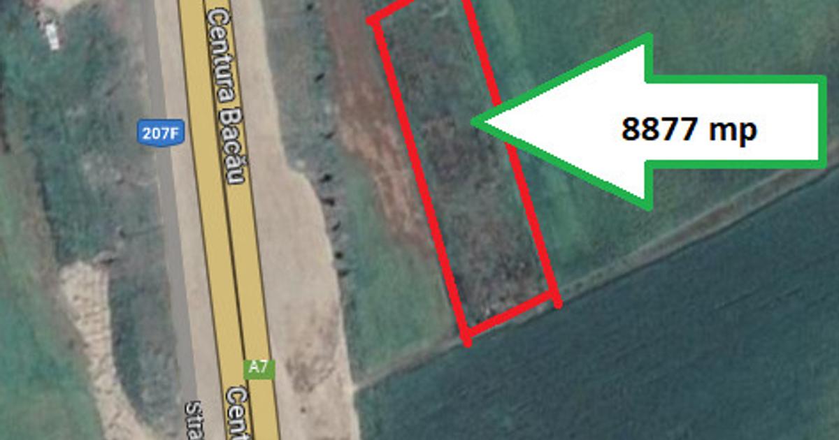 Teren agricol extravilan de 8877 mp, în zona Exterior Nord, Bacău