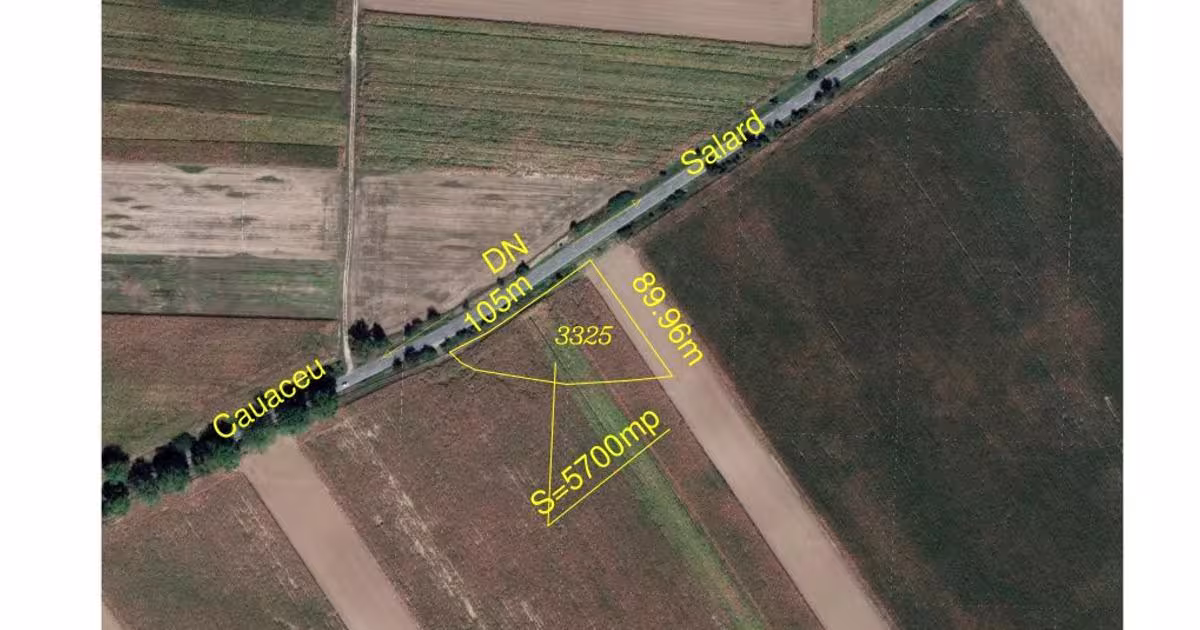 Teren agricol extravilan de 5700 mp, în Biharia