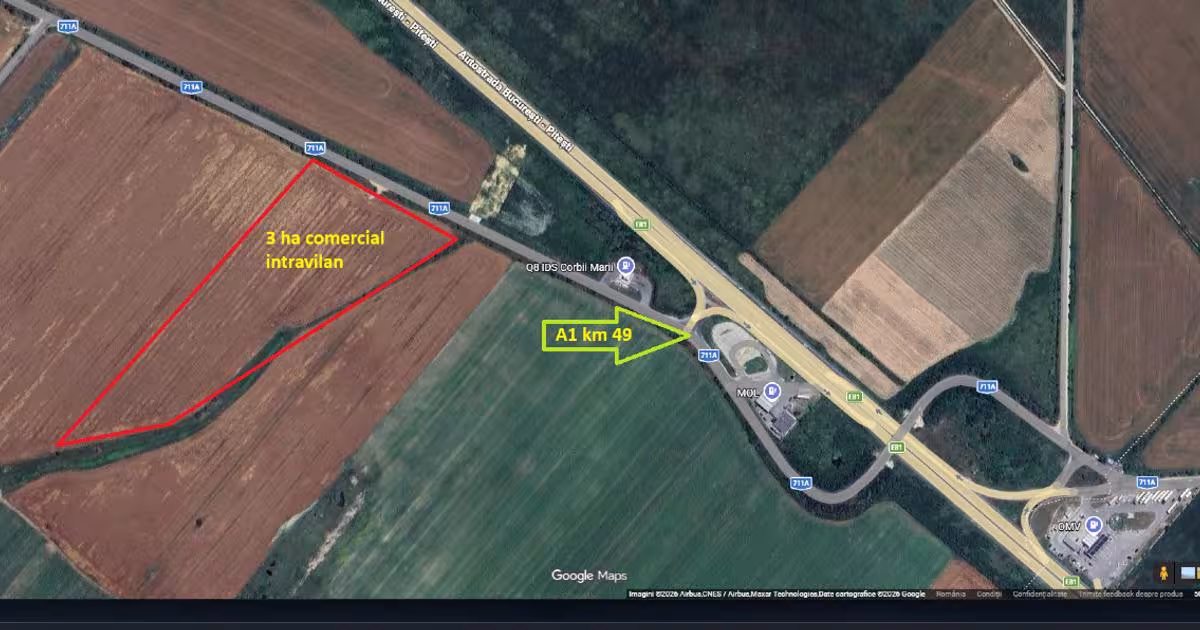 Teren agricol intravilan de 29500 mp, în Corbii Mari
