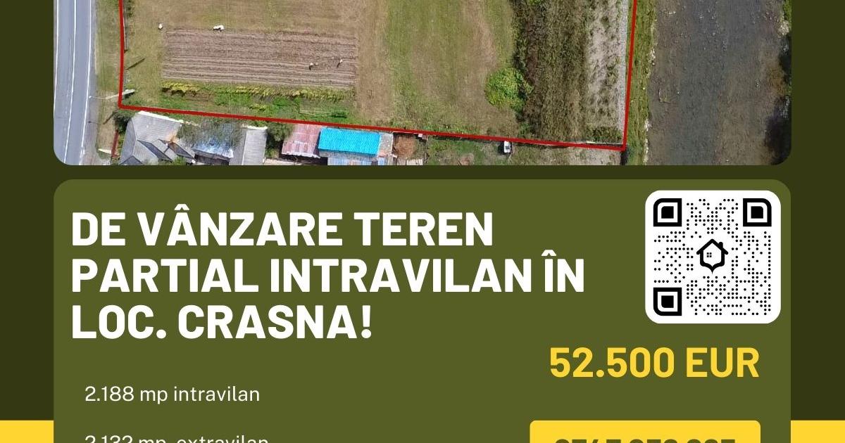 Teren agricol intravilan de 4320 mp, în Crasna