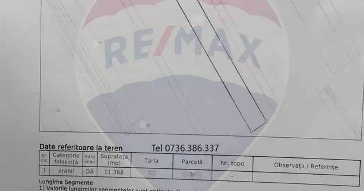 Teren agricol intravilan de 11368 mp, în Crevedia