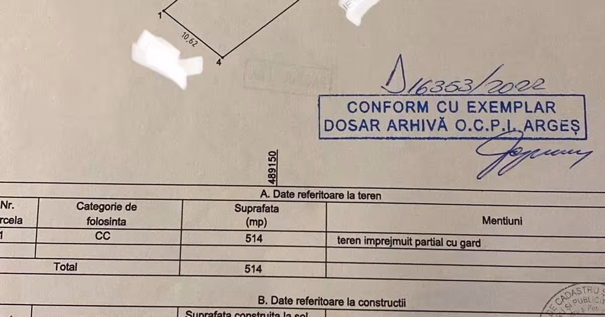 Teren agricol intravilan de 514 mp, în zona Negru Vodă, Pitești