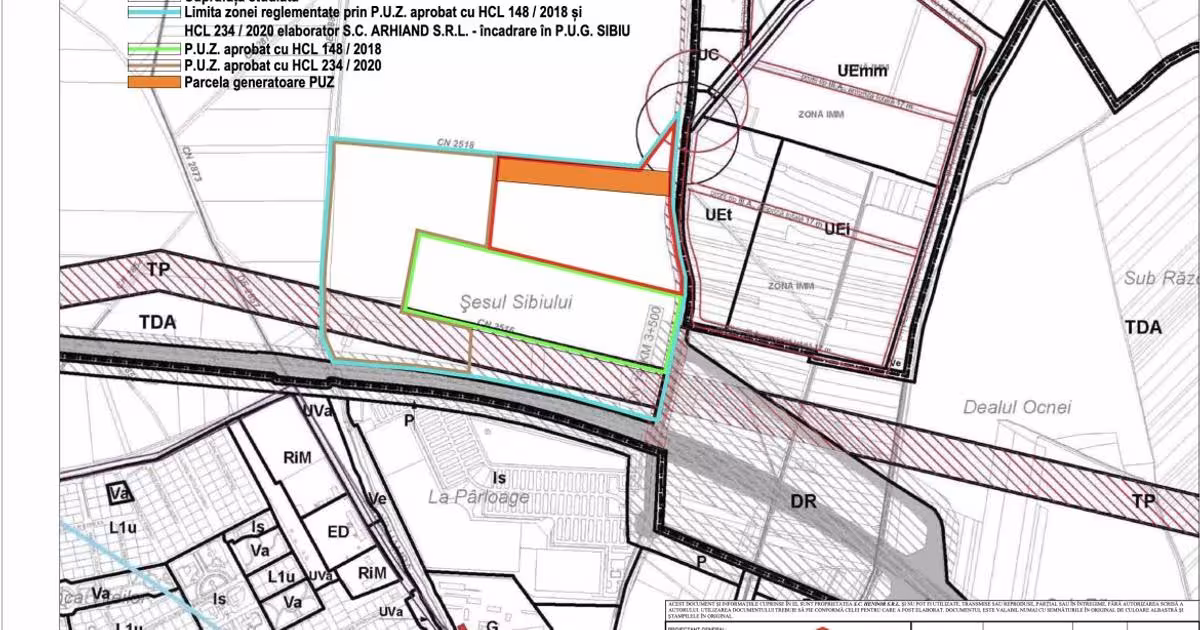 Teren agricol intravilan de 19100 mp, în zona Nord-Vest, Sibiu