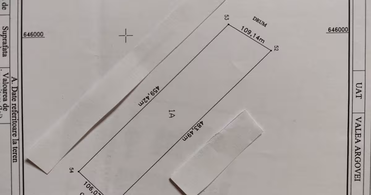 Teren agricol extravilan de 50000 mp, în Valea Argovei