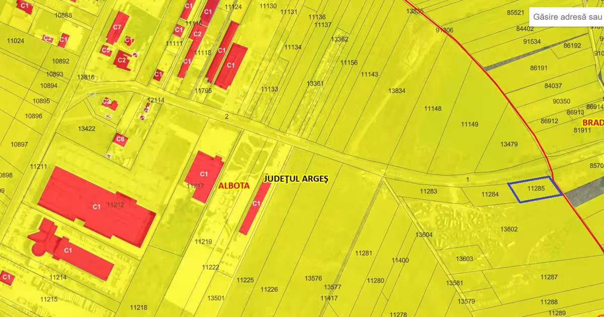 Teren Construcții extravilan de 2843 mp, în Albota