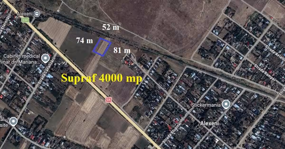 Teren Construcții intravilan de 4000 mp, în Alexeni