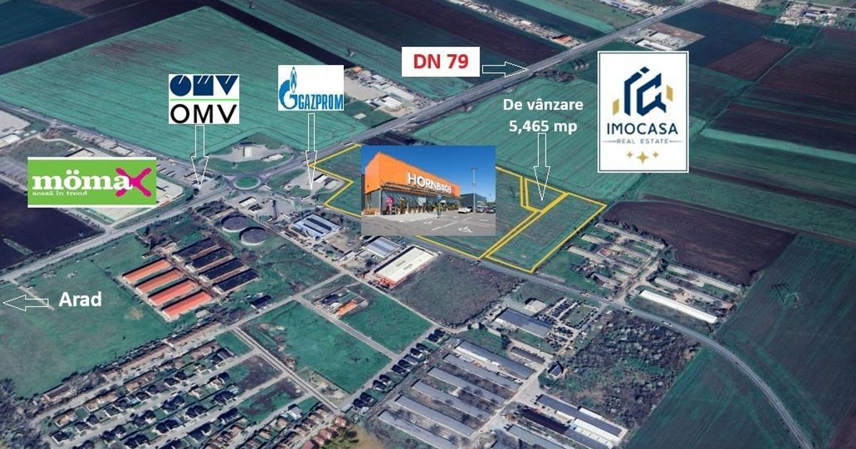 Teren Construcții intravilan de 5465 mp, în zona Exterior Nord, Arad