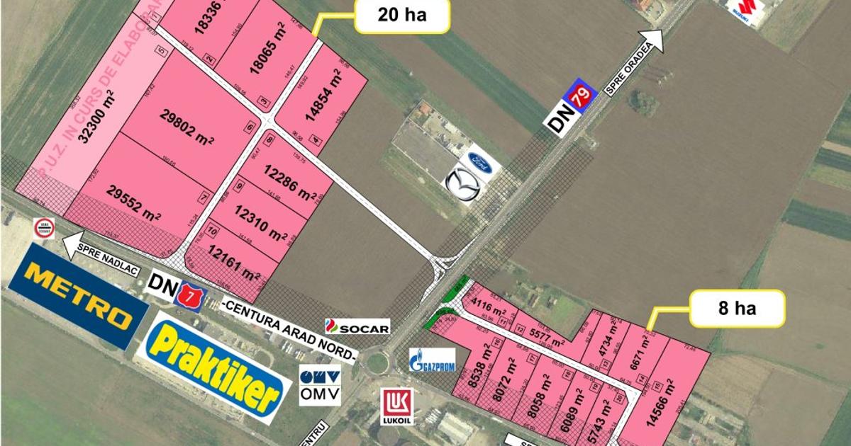 Teren Construcții intravilan de 200000 mp, în zona Grădiște, Arad