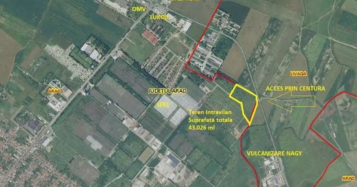 Teren Construcții intravilan de 32431 mp, în zona Grădiște, Arad