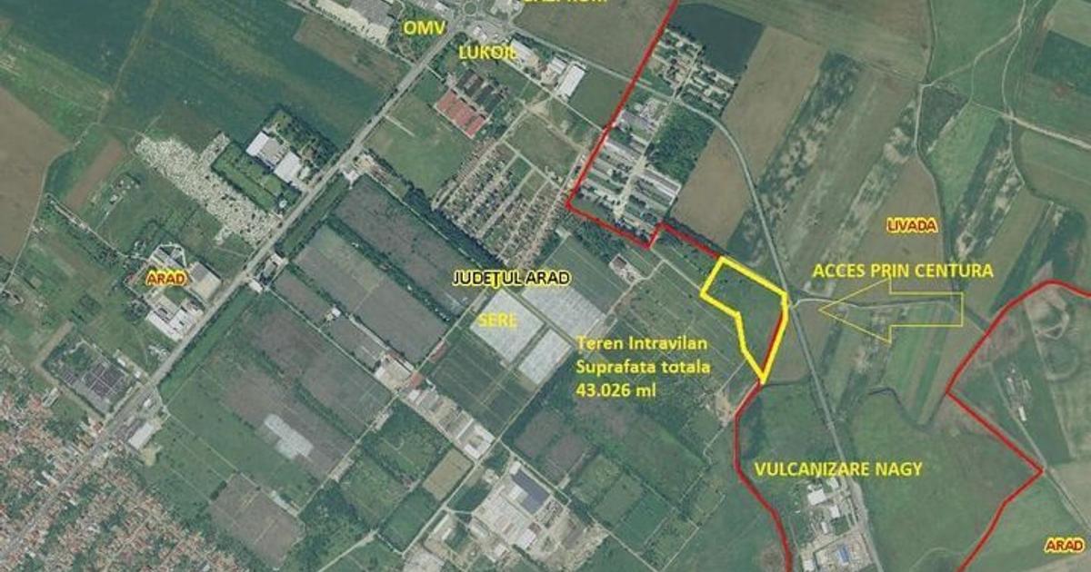 Teren Construcții intravilan de 32431 mp, în zona Grădiște, Arad