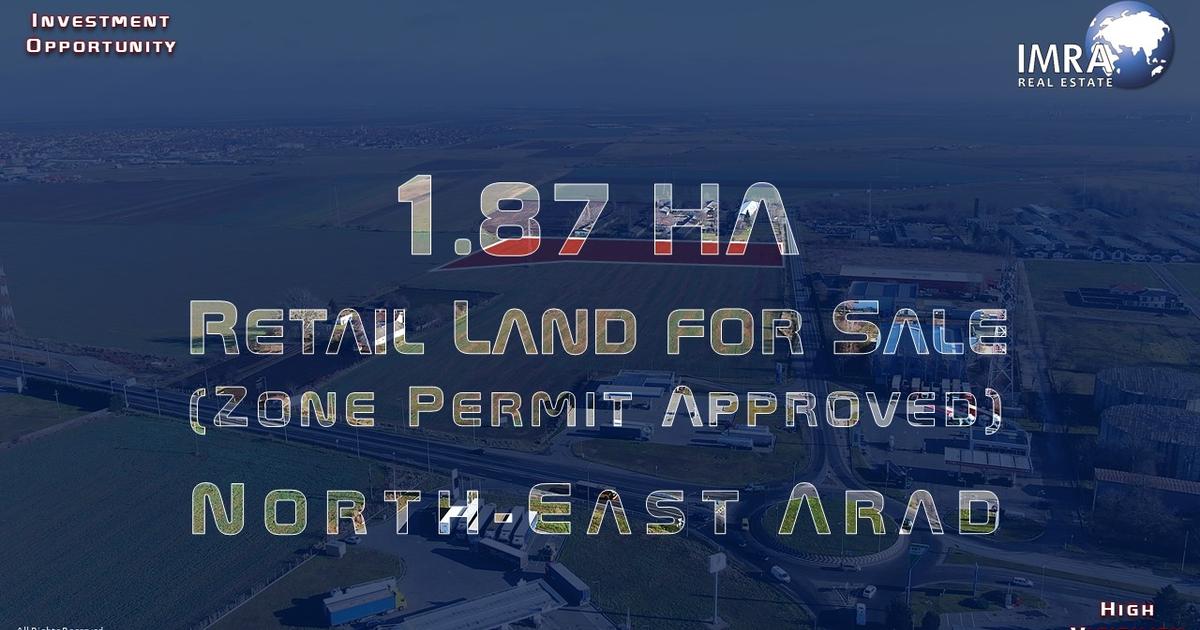 Teren Construcții intravilan de 18.751 mp, în zona Nord-Est, Arad