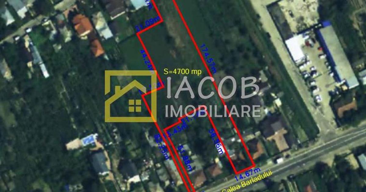 Teren Construcții intravilan de 4700 mp, în zona Calea Bârladului, Bacău