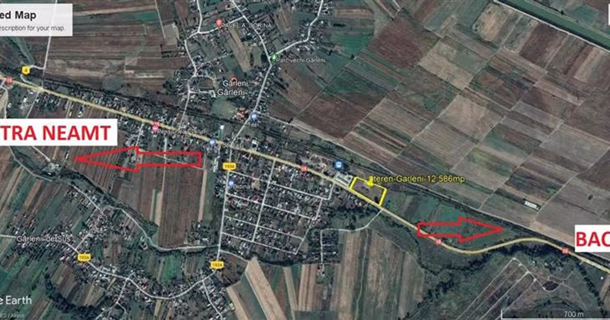 Teren Construcții intravilan de 12586 mp, în zona Exterior Nord, Bacău